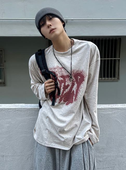 [COSYHARU] Loose-Fit Sweatshirt Tee