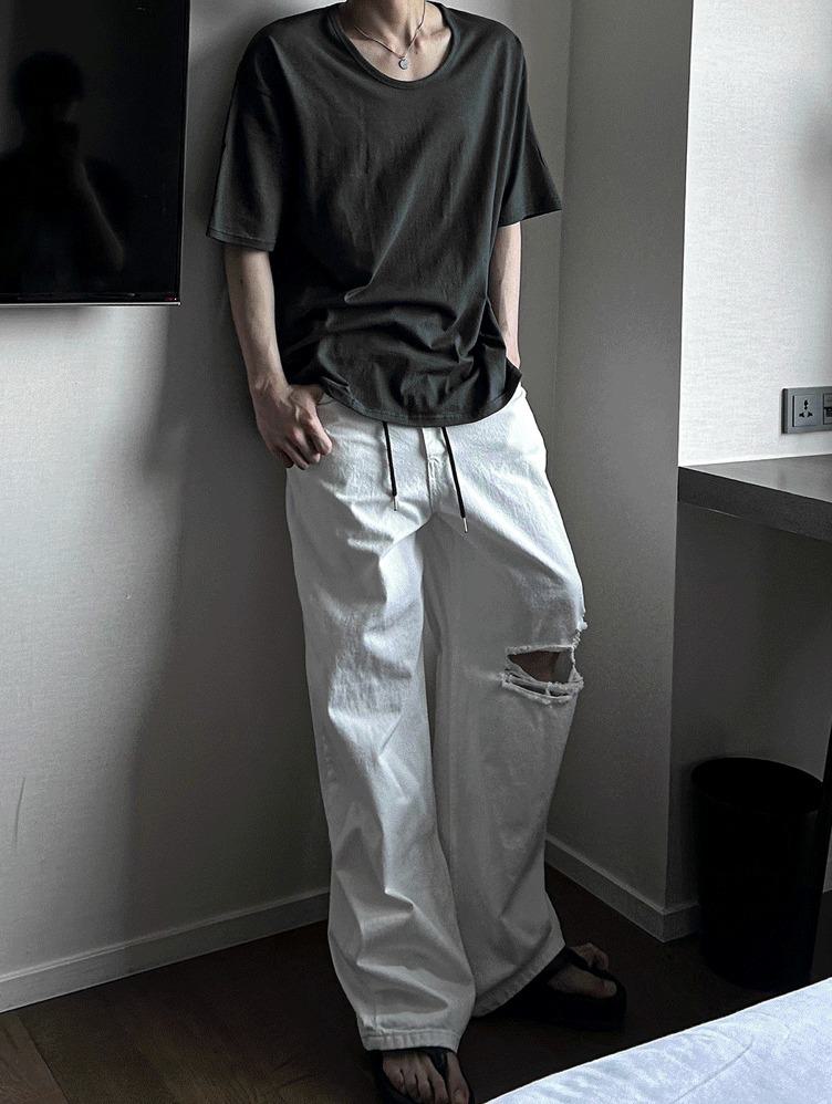 [COSYHARU公式]Vintage Damage White Pants