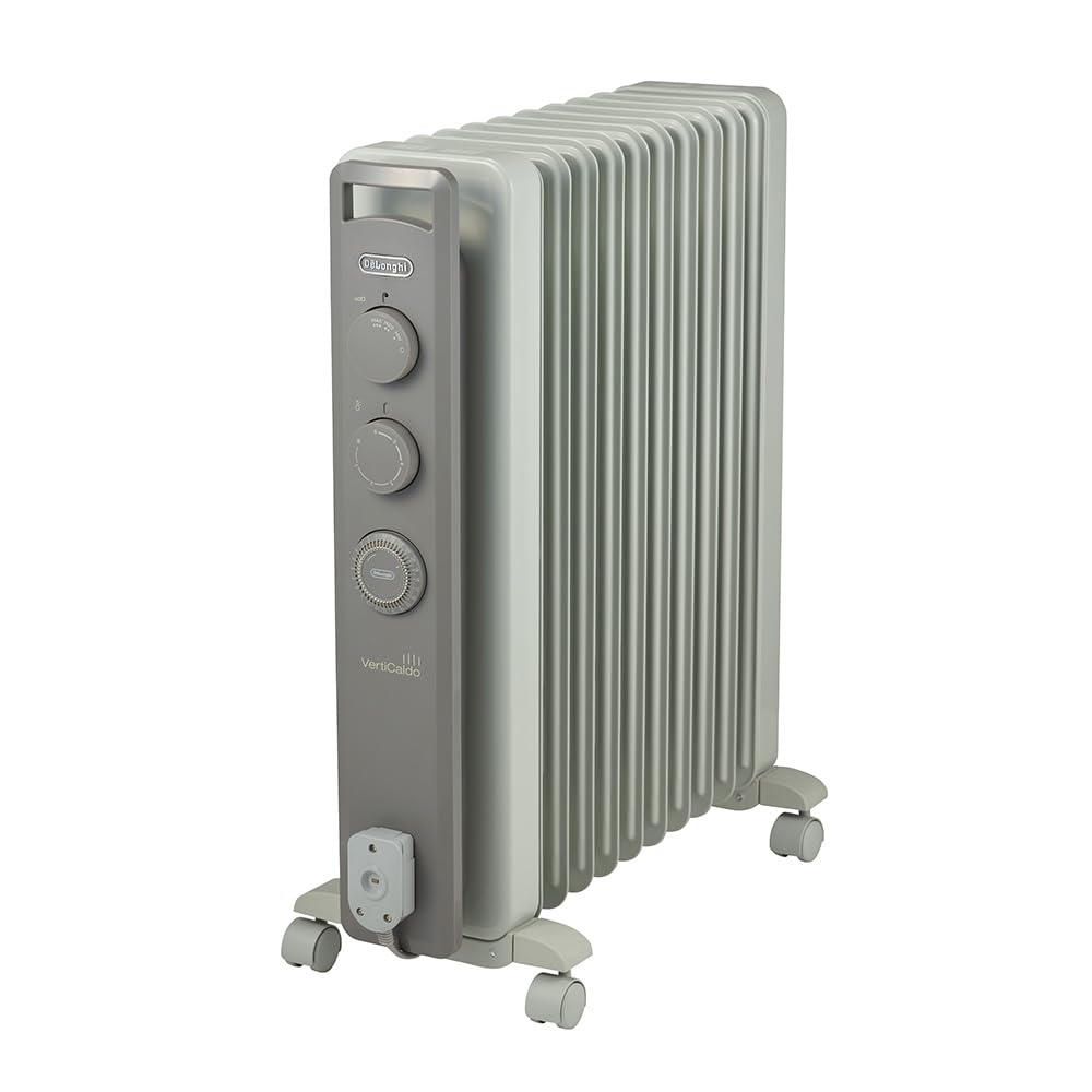 De'Longhi (デロンギ) オイルヒーター ヴェルティカルド RHJ21F1015-LG 電気ヒーター ゼロ風暖房 静音 乾燥しにくい 表面温度約80℃