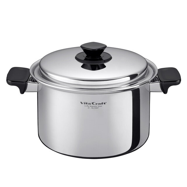 ビタクラフト Vシリーズ 両手鍋 深型 5.5L 内径21cm 5587 全面多層構造 IH対応 美味しい 長持ち 熱伝導率抜群 高耐久ステンレス ECO 省エネ Vita Craft