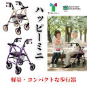 ハッピーミニ 竹虎 117002 117003 歩行器 歩行車 押し車 介護用 高齢者用 大人用 屋外用 歩行補助 リハビリ イス付 カゴ付 折りたたみ可能 施...