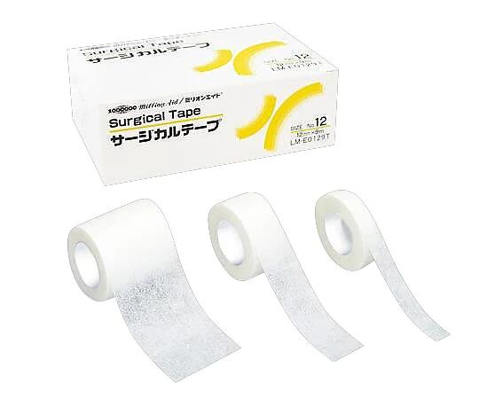 ミリオンエイド サージカルテープ 長さ9m 幅1.2cm/24巻 幅2.5cm/12巻 幅5cm/6巻 共和 LM-E0129T LM-E0259T LM-E0509T ロール状不織布粘着テープ 医療 介護 看護 医療用テープ 通気 手で切れる 敏感肌 テープ 透湿 再貼付 低刺激