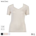 15%OFF ワコール コットン オーガニックコットン100%ゆったりタイプ ニットトップ せまめUネック 3分袖(M L)CLC239【メール便10】
