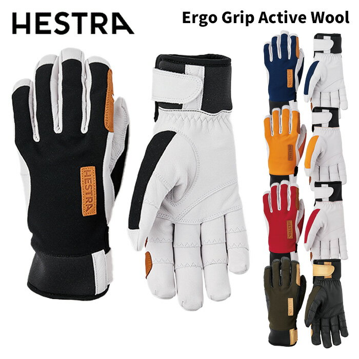 【model】 Ergo Grip Active Wool 【color】 Black(100), Navy(280), Orange/Off-White(510020), Red(560), Dark-Forest/Black(861100) 【size】 6, 7, 8, 9, 10, 11 【material】 Palm: Impregnated Goat leather Back: Hestra Ventus 3-layer polyester blend fabric Lining: Wool Terry lining (80% Wool 20% Polyamide) Features: Ergo Grip 【origin】 Vietnam 寒い時期の登山やトレッキングから、春のバックカントリーまで、さまざまなフィールドで人気の「Ergo Grip Active」に、ウールライナー仕様が登場。耐風性と防水性に優れたGORE WINDSTOPERをベースに、手のひら側はしなやかなゴート(山羊)レザー。あらかじめ内側に曲げた3D形状に裁断縫製されたエルゴグリップ採用で、スキーポールやトレッキングポールも握りやすく、指先を細くした形状は細かい作業にも対応します。作業がしやすく繊細な薄型ながら、保温性の高いウールライナー採用によって、使用できる季節が広がりました。 ※ご注意※ ・製造過程で細かいキズがつくことがあります。ご了承ください。 ・実店舗と在庫を共有しいるため、タイミングによって完売となる場合がございます。 ・モニターの発色によって色が異なって見える場合がございます。