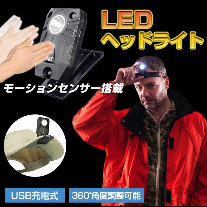 LED ヘッドライト モーションセンサー ジェスチャーセンサー USB充電式 360度角度調整 夜釣り 夜間作業 自転車 アウトドア キャンプ ◇FAM-T-6X【定形外郵便】通販格安セール情報 楽天 通販