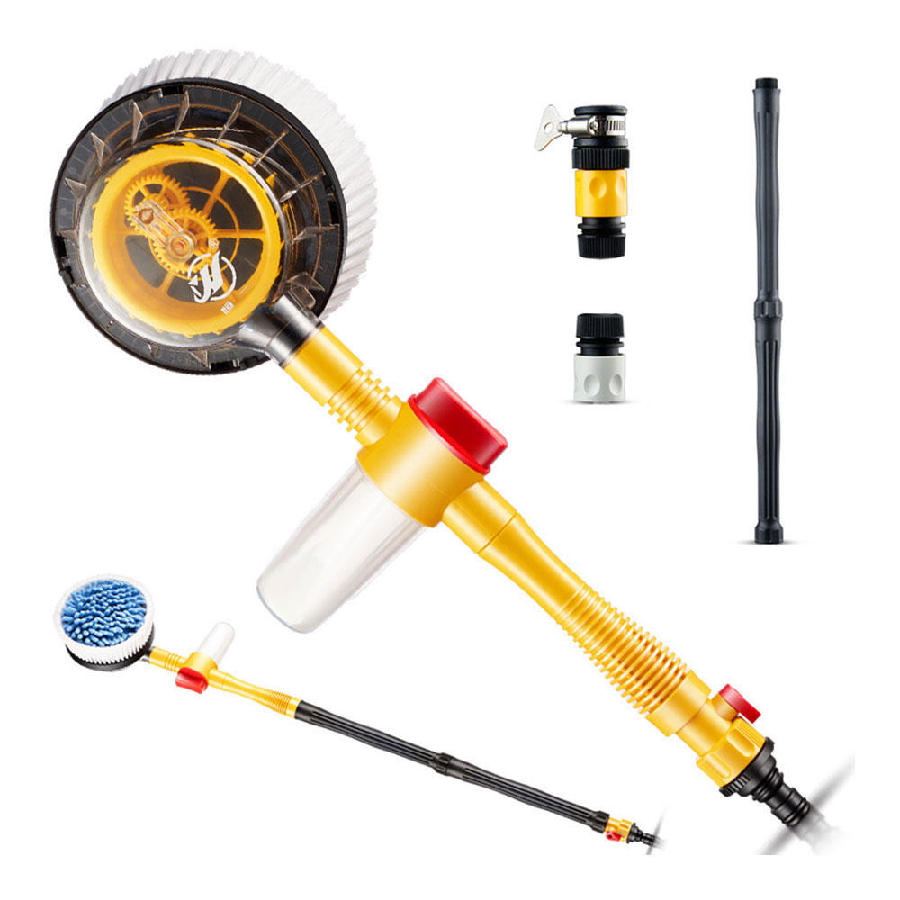 回転式洗車ブラシ 自動回転 マイクロファイバー 洗浄 回転ブラシ 洗剤ポット付き 自動車 メンテナンス 車 洗う お手入れ カー用品 ◇FAM-HY-17-008