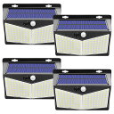 4個セット 208LED ソーラーライト ウォールライト 人感 センサーライト PIRモーションセンサー 夜間自動点灯 IP65防水 太陽光充電 屋外 壁 ◇FAM-AXW-W02208-4SET