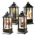 LEDライト付き クリスマスオブジェ クリスマス雑貨 置き物 飾りつけ 屋内 デコレーション サンタクロース 雪だるま クリスマスツリー 天使 風景 ◇FAM-CDJ-001B【メール便】