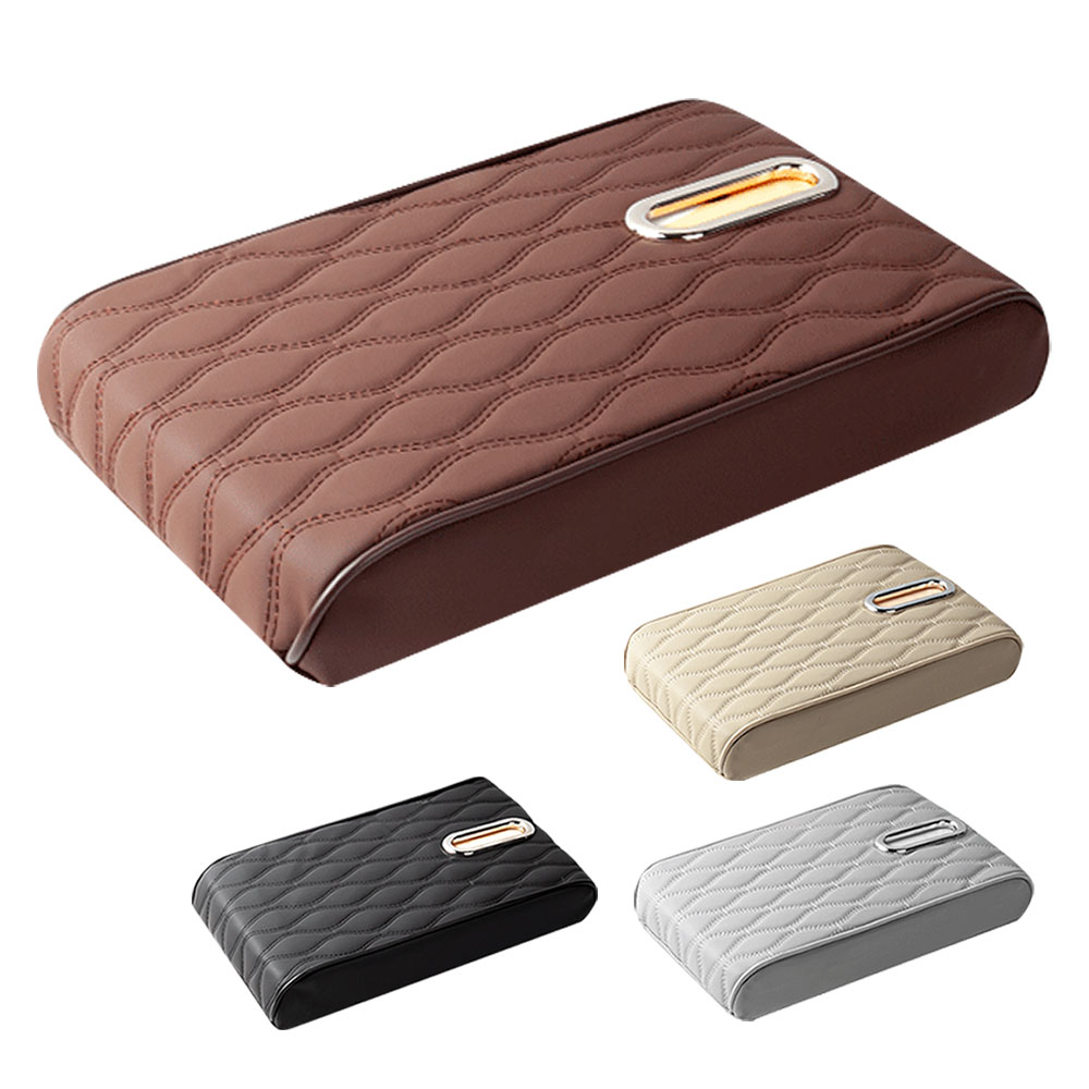 アームレスト クッション 車 肘掛け 肘置き ティッシュケース付き コンソールボックスパッド アームサ..