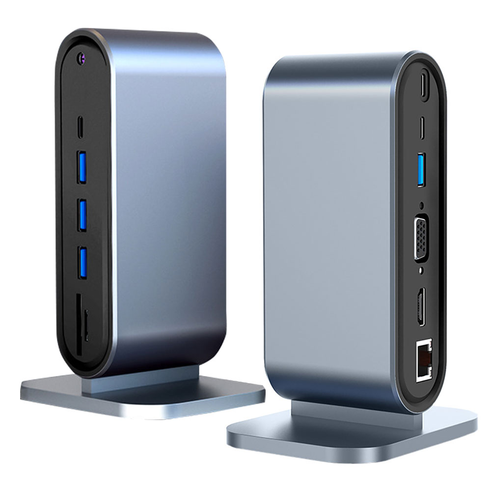12in1 USB-C タワー型 ドッキングステーション USB Type-C ハブ 12ポート 4K HDMI VGA USB3.0 PD充電 ..