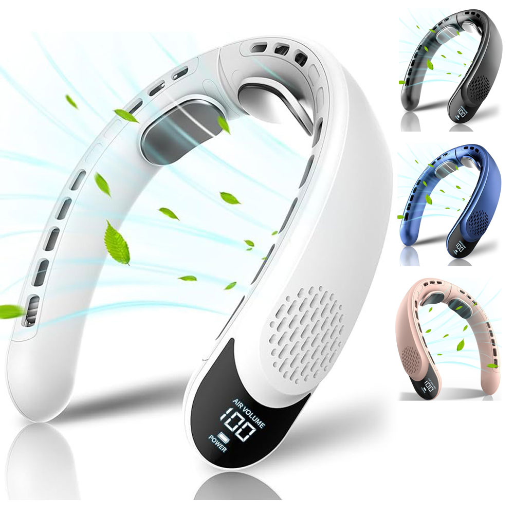 ポータブル ネックファン 首かけ 首掛け 扇風機 金属プレート ハンズフリーファン ハンディファン ネッ..