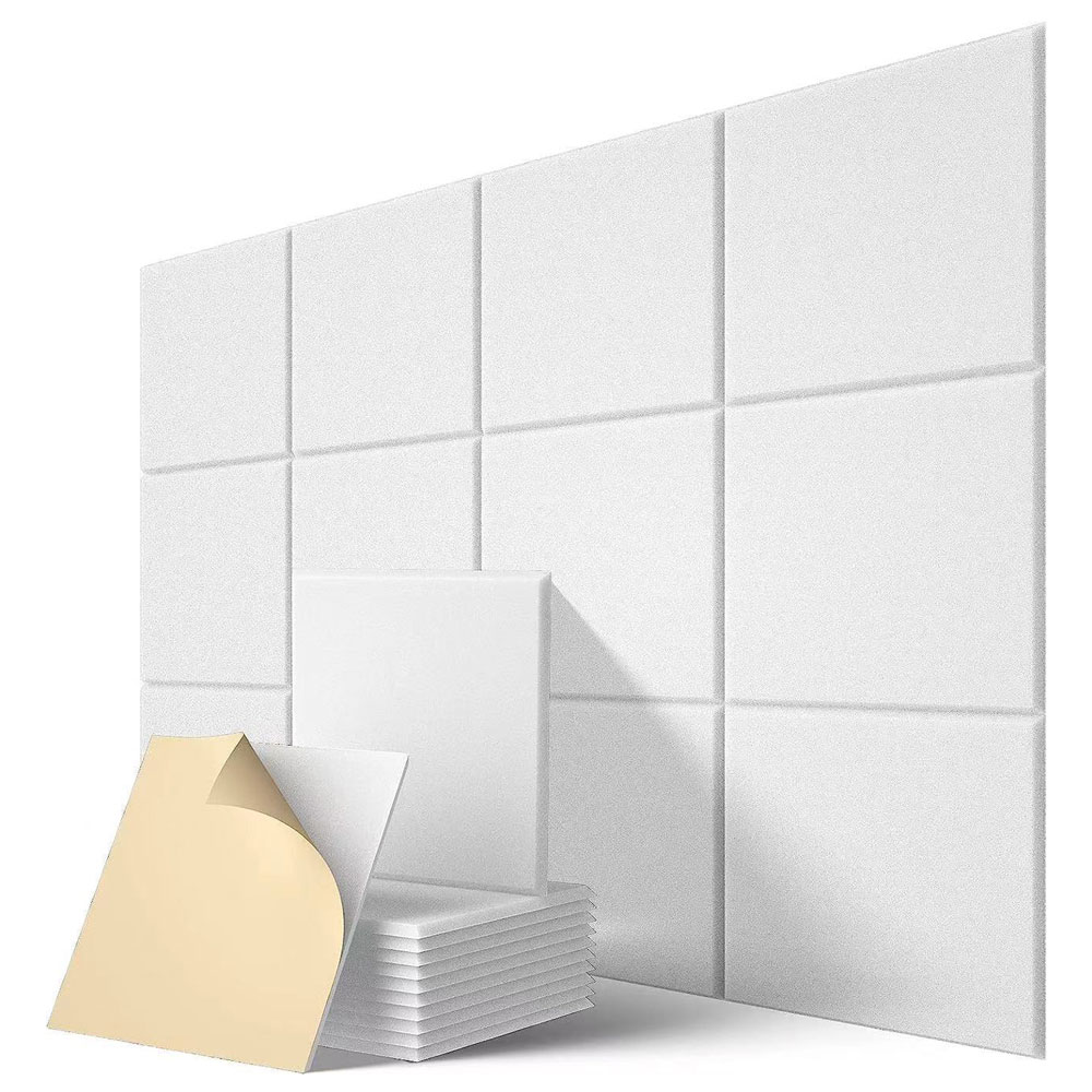 吸音ボード 12枚セット 30cm×30cm 吸音材 軽量 部屋用 設置簡単 吸音パネル 騒音対策 インテリア 楽器 壁 ドア 防音 湿気防止 保温 難燃 両面テープ取付 ◇FAM-LT-918