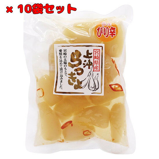 おまとめ買い10袋セット！【上沖　宮崎県産ピリ辛らっきょう 100g×10袋セット】※お取り寄せ品です。