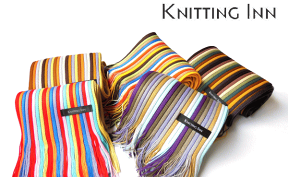 【送料無料】【KNITTING INN (ニッティング イン)】 マルチカラー ストライプ アートマフラー Tomoji Matsui Shima Scarf 松井ニット