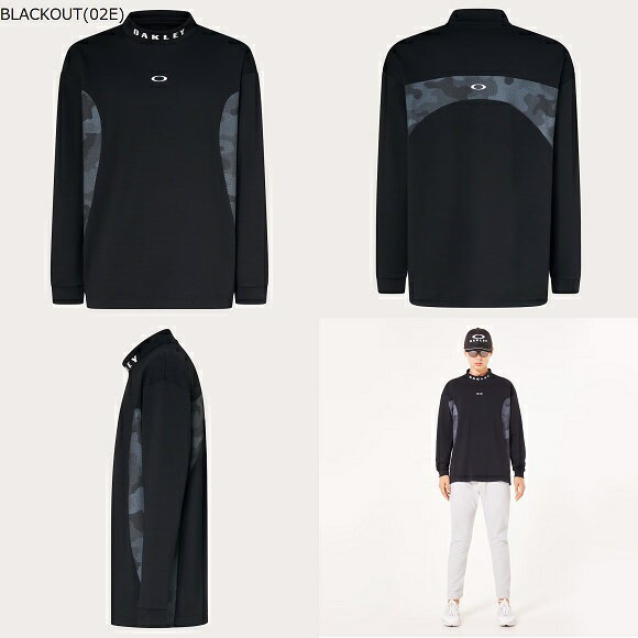 オークリー ゴルフ ウェア メンズ モック シャツ【OAKLEY】SIDE PT LS MOCK WIDEカラー：BLACKOUT(02E)カラー：GRAY SLATE(22P)カラー：DARK AQUA(66Y)カラー：DESERT SAND(89C)FOA406963