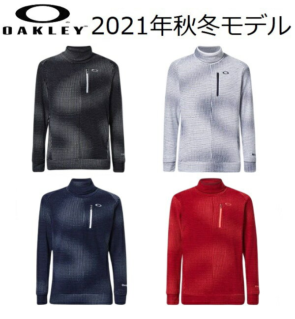 オークリー ゴルフ ウェア メンズ ハイネック シャツ【OAKLEY】ELLIPSE HI-NECK LS SHIRTカラー：BLACK PRINT(00G)カラー：WHITE PRINT(186)カラー：BLUE STORM PRINT(66V)カラー：RED PRINT(40T)FOA402866