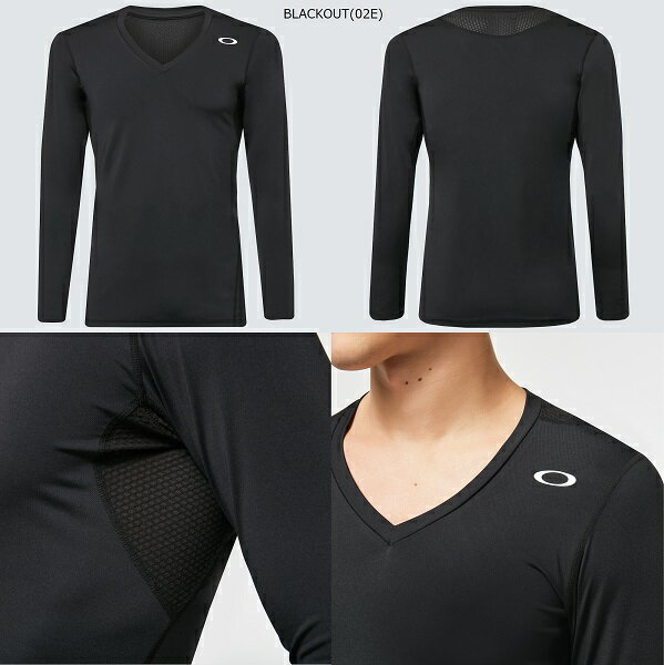 オークリー ゴルフ ウェア メンズ アンダー【OAKLEY】TECHNICAL BASE LAYER LS V NECKカラー：BLACKOUT(02E)カラー：WHITE(100)カラー：BLUE STORM PRINT(66V)FOA403534