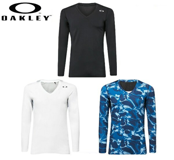 オークリー ゴルフ ウェア メンズ アンダー【OAKLEY】TECHNICAL BASE LAYER LS V NECKカラー：BLACKOUT(02E)カラー：WHITE(100)カラー：BLUE STORM PRINT(66V)FOA403534