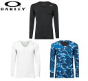 オークリー ゴルフ ウェア メンズ アンダー【OAKLEY】TECHNICAL BASE LAYER LS V NECKカラー：BLACKOUT(02E)カラー：WHITE(100)カラー：BLUE STORM PRINT(66V)FOA403534 その1