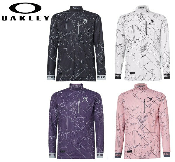 オークリー ゴルフ ウェア メンズ スカル モック【OAKLEY】SKULL VECTOR LS MOCK SHIRTカラー：BLACK PRINT(00G)カラー：WHITE PRINT(186)カラー：BERRY PRINT(81J)カラー：PINK PRINT(81Y)FOA404230