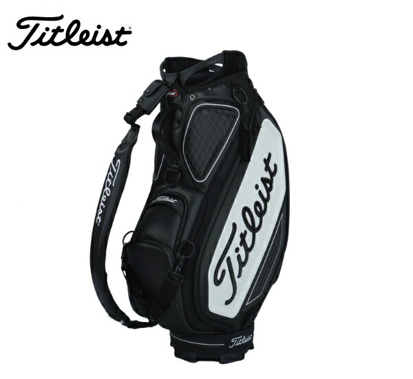 タイトリスト ゴルフ キャディバック【Titleist】ツアー キャディバックカラー：BLACK/WHITE素材:PUレザー ナイロンサイズ：9.5型(47インチ対応)重量：4.8kg【沖縄・離島 配送不可】送料無料