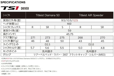 タイトリスト ゴルフ クラブ メンズ ドライバー【Titleist】TS1 DRIVERSHAFT：Titleist Diamana 50SHAFT：Titleist AiR Speeder付属品：専用ヘッドカバー・専用トルクレンチ送料無料ラッキーシール対応