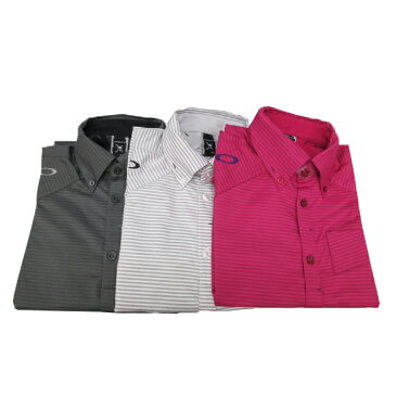 オークリー ゴルフ ウェア スカル シャツ【OAKLEY】SKULL STRIPE WOVEN SHIRT【SLIM】カラー：JET BLACK(01K)カラー：WHITE(100)カラー：CERISE(40D)カラー：CITRUS(598)