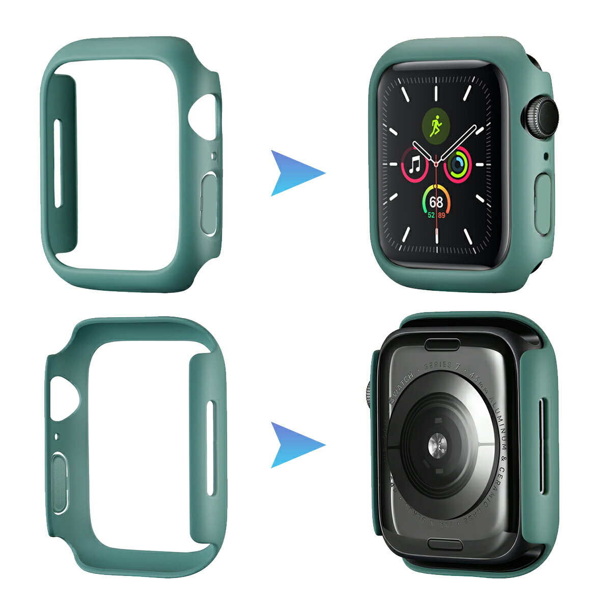 Apple Watch Series 7 41mm 45mm ベルト カバー セット アップルウォッチ バンド シリコン iWatch Series 6 5 4 SE 40mm 44mm 38mm 42mm バンパー 柔らかい フレーム PC おしゃれ 薄型 装着簡単 スポーツ アウトドア レディース メンズ 送料無料