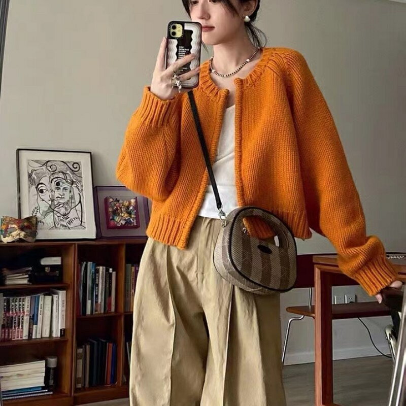 Aunt Marie's カーディガン シャギージップルーズニット