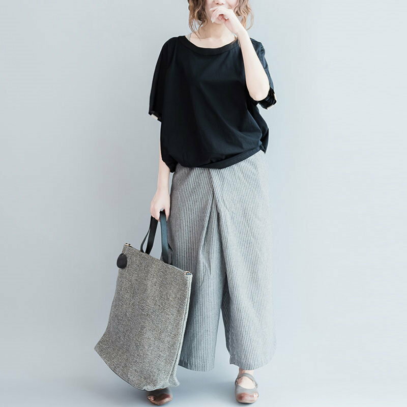 ガウチョパンツ ワイドパンツ レディース パンツ ストライプ ロング 夏 スカーチョ...
