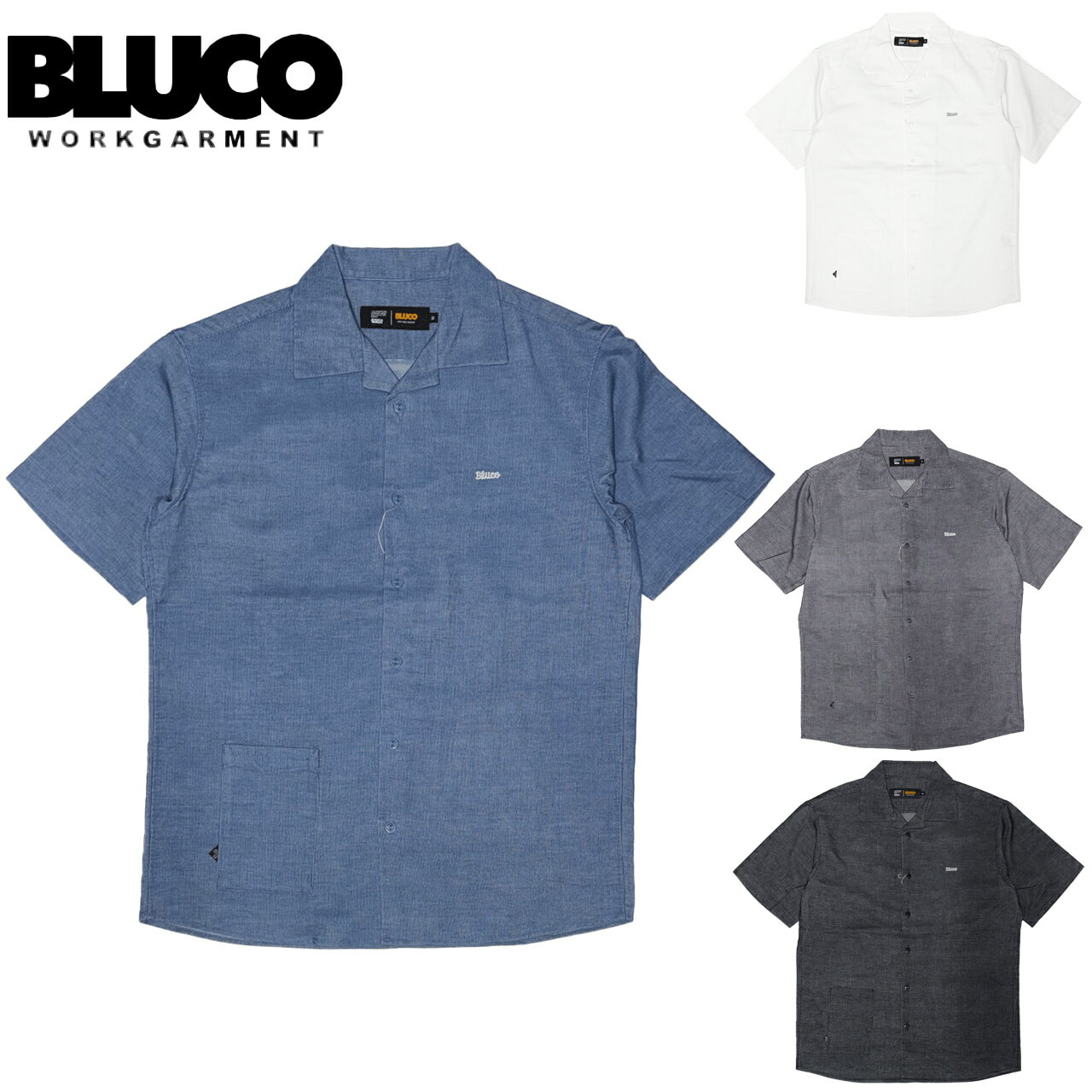 樂天商城 - BLUCO ブルコ ストレッチ サマーコールシャツ S/S 半袖シャツ 163-21-019
