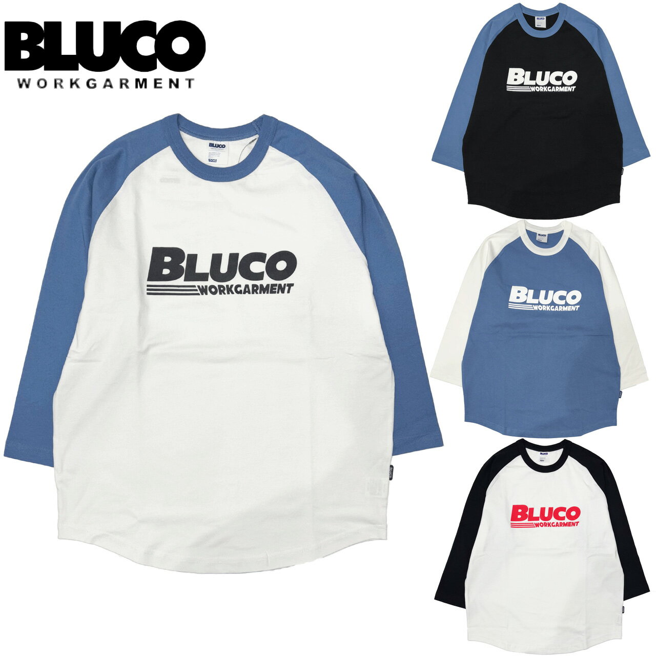 BLUCO ブルコ RAGLAN 3/4 TEE -BWG- ラグラン 3/4 Tシャツ 151-12-010(4.0)
