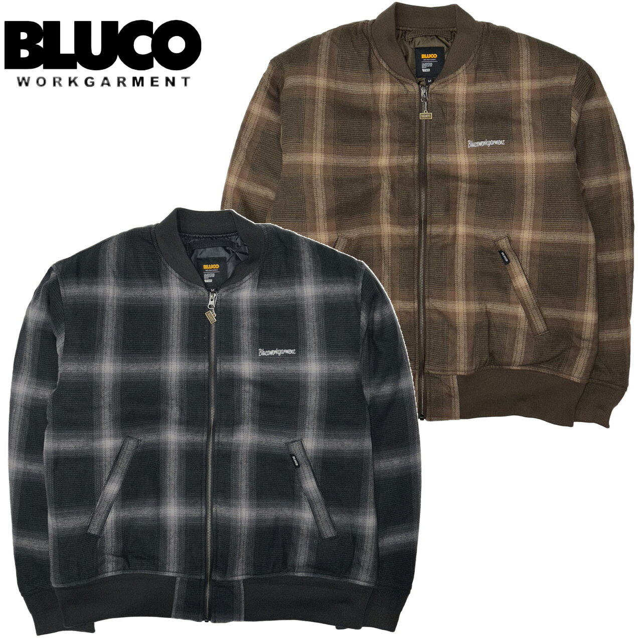 Rakuten - BLUCO ブルコ OMBRE CHECK BOMBER JACKET オンブレーチェック ボンバージャケット 157-31-039