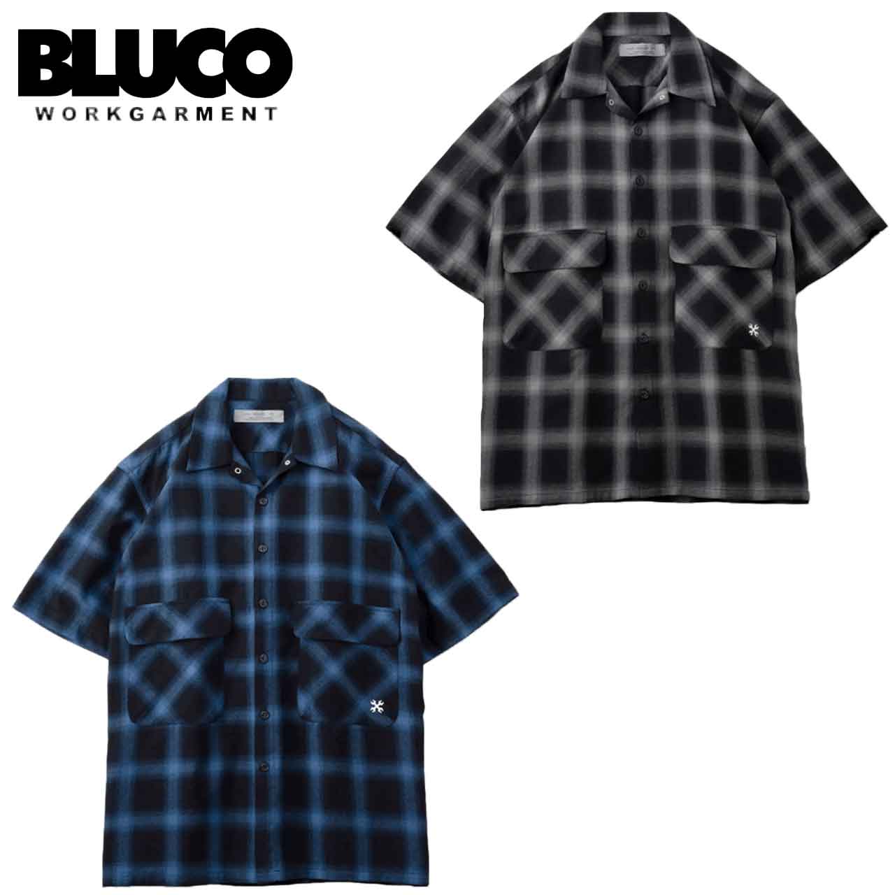 樂天商城 - BLUCO ブルコ OMBRE BIG POCKET WORK SHIRT S/S オンブレ ビック ポケット ワークシャツ 半袖 143-21-004
