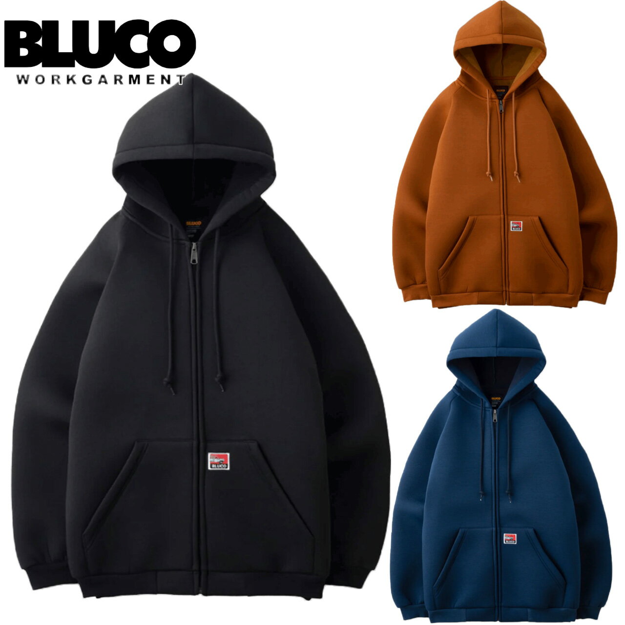 Rakuten - BLUCO ブルコ BONDING KNIT ZIP HOODIE ジップフーディ 145-13-020