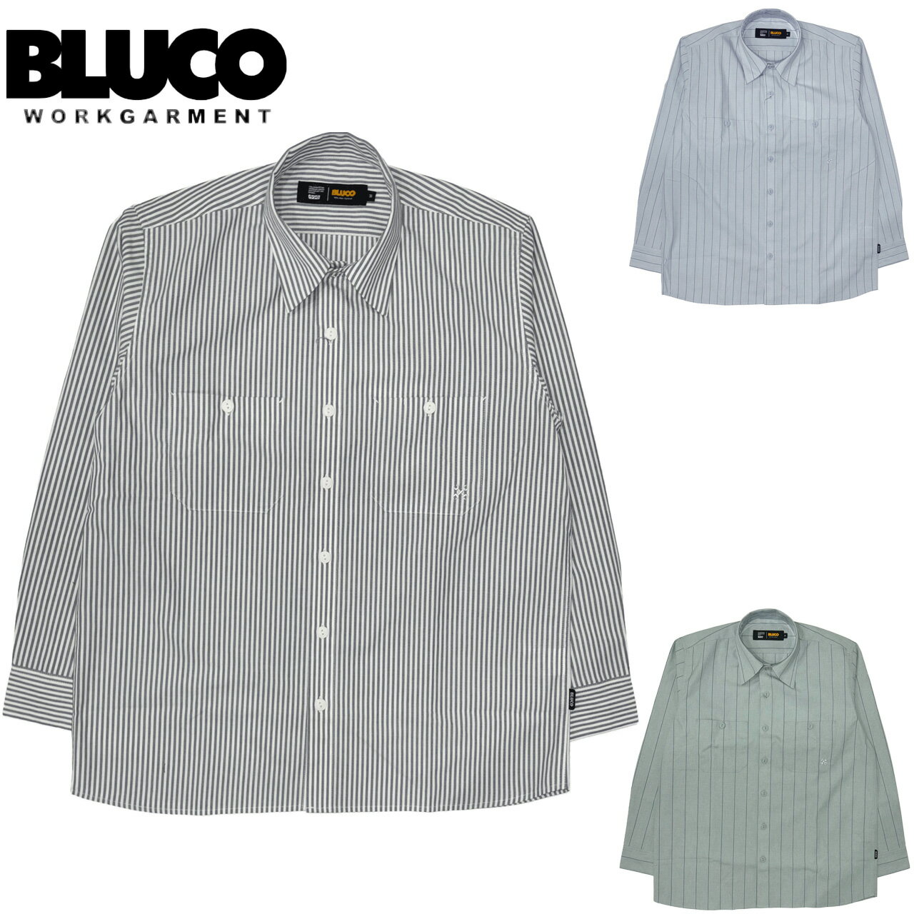 Rakuten - BLUCO ブルコ スタンダードワークシャツ L/S Stripe 161-11-119