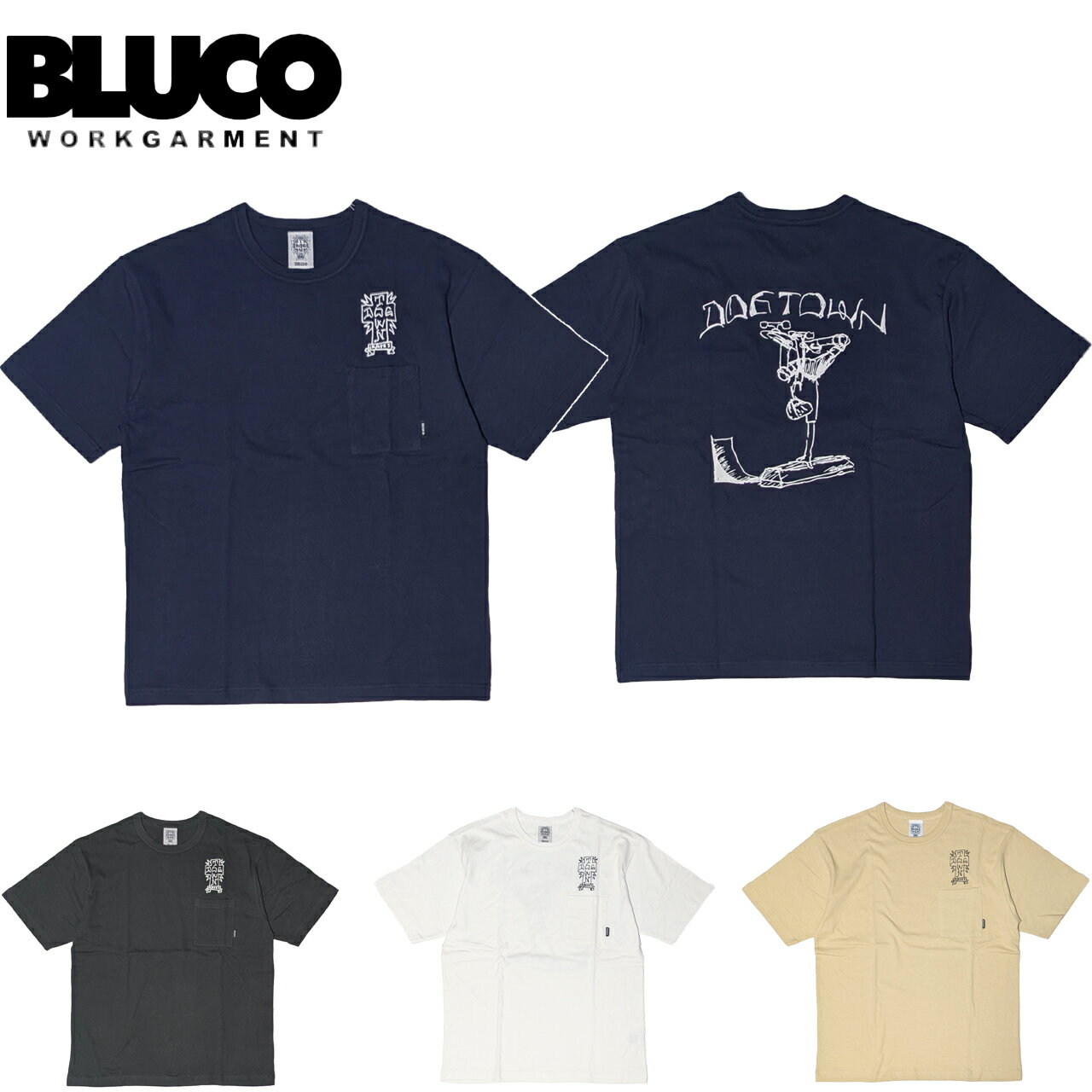 Rakuten - BLUCO ブルコ (DOGTOWN×BLUCO) ドッグタウン ポケットTシャツ -Gonz- Tシャツ 半袖 163-22-032