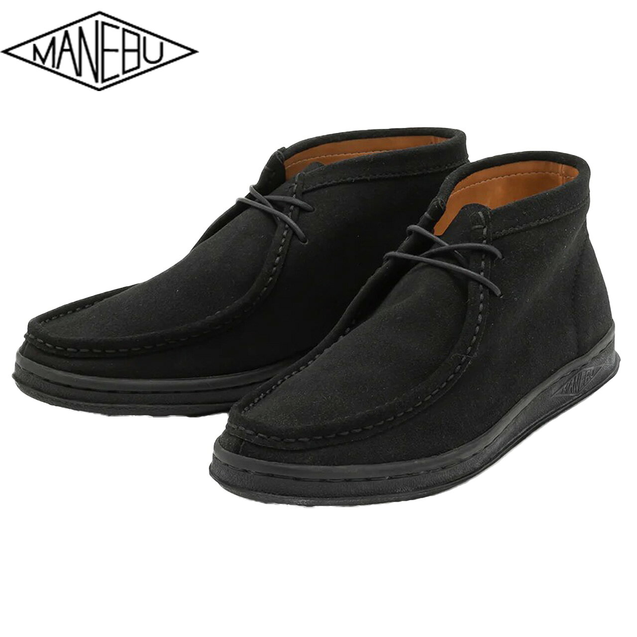 Rakuten - MANEBU マネブ BOO MID SUEDE シューズ スニーカー スエード 革靴 BLACK ブラック MNB-032B-S-BLACK