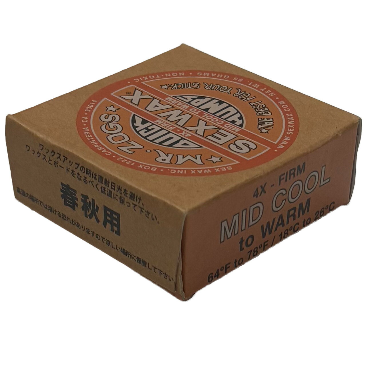 SEXWAX SURF WAX QUICK HUMPS MID COOL ORANGE �����ե�å��� 3�ĥ��å� 4x