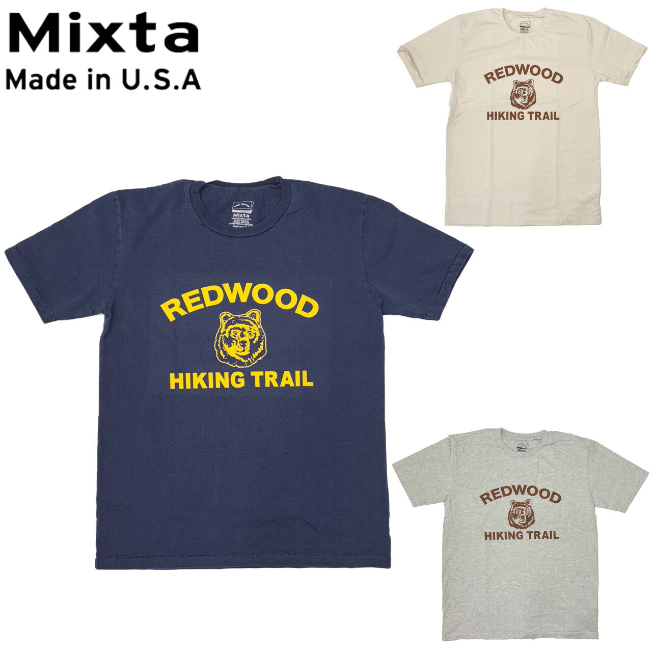 樂天商城 - MIXTA ミクスタ CREWNECK T-SHIRTS Tシャツ 半袖 REDWOOD MADE IN USA R2512
