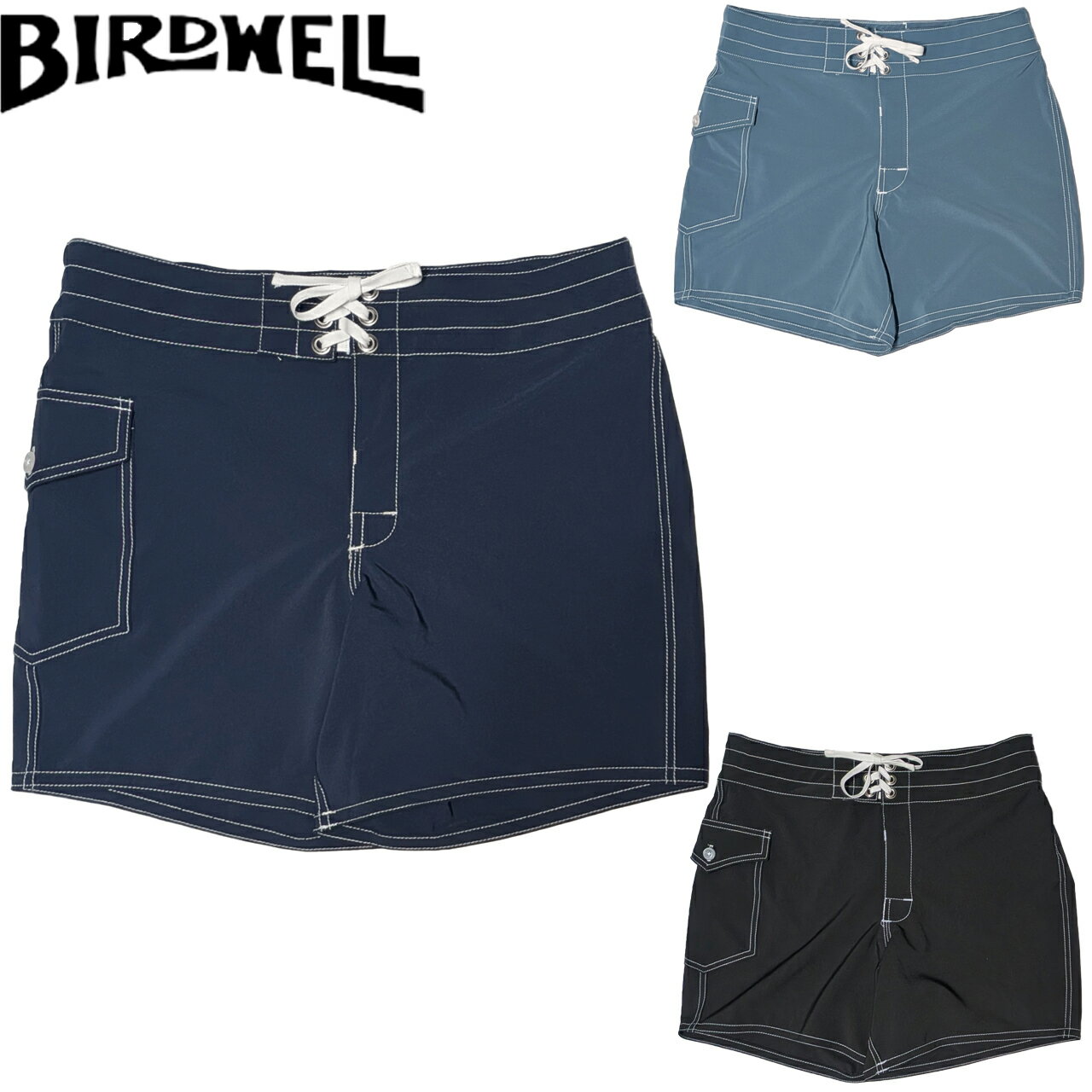 乐天商城 - BIRD WELL バードウェル 806 SurfStretch Side Pocket Boardshorts 806 ストレッチ サイドポケット ボードショーツ 海パン 2BS1-1123