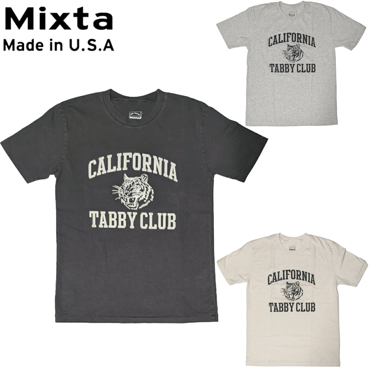 Rakuten - MIXTA ミクスタ TABBY CAT SS CREWNECK T-SHIRT Tシャツ 半袖 MADE IN USA R2607