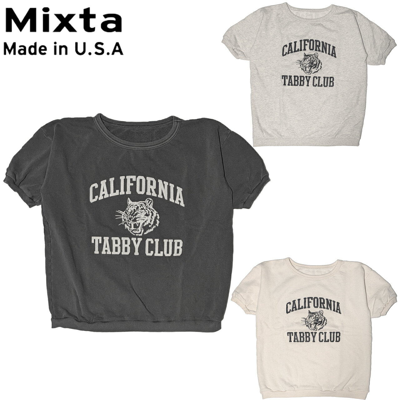 Rakuten - MIXTA ミクスタ TABBY CAT SS SWEAT スウェットTシャツ 半袖 MADE IN USA S267