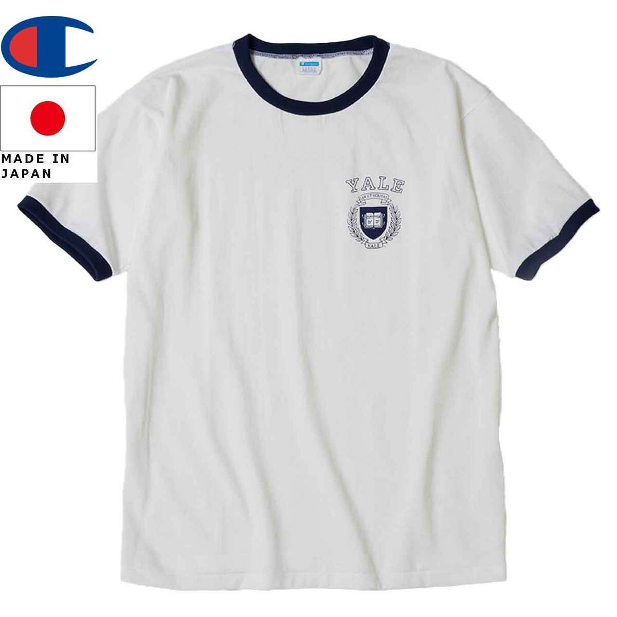 Champion チャンピオン PLEBE ショートスリーブリンガーTシャツ TRUE TO ARCHIVES C3-X336 YALE ネイビー