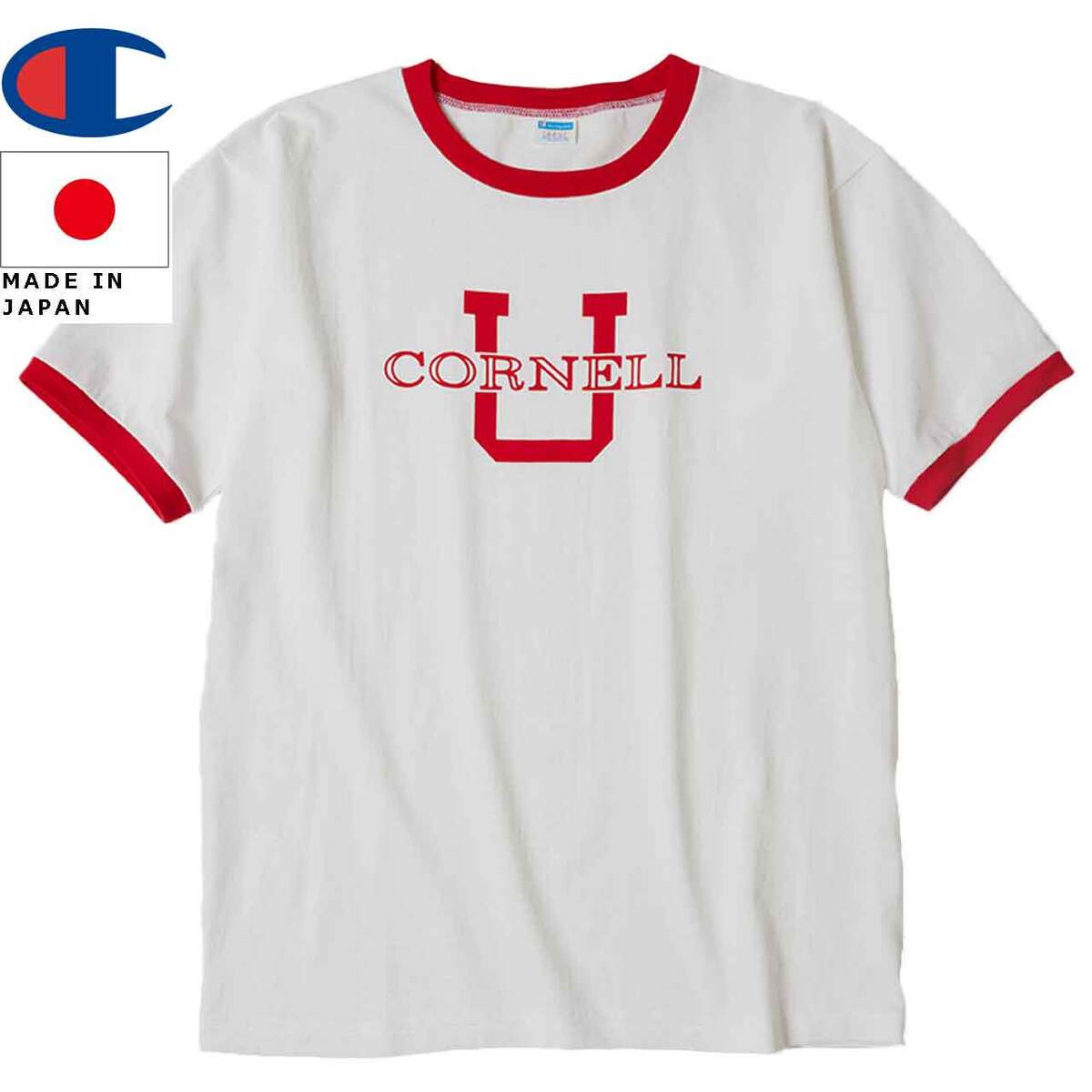 Rakuten - Champion チャンピオン PLEBE ショートスリーブリンガーTシャツ TRUE TO ARCHIVES C3-X336 CORNELL スカーレット