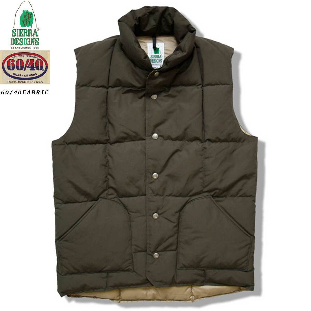 SIERRA DESIGN シェラデザインズ DOWN SIERRA VEST ダウン・シエラ・ベスト 7981L Olive Drab