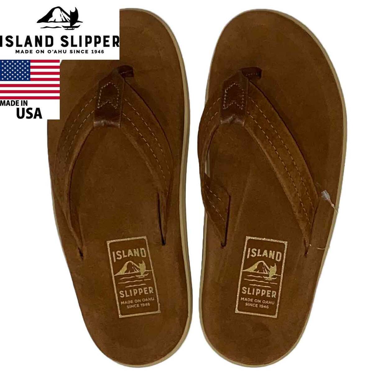 ISLAND SLIPPER アイランドスリッパ ユニセックス スエードレザー ビーチサンダル ハワイ発 PEANUT_S/COGNAC PT203SL