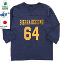 Good On × SIERRA DESIGNS グッドオン×シエラデザイン コラボTシャツ 80's FOOTBALL TEE Navy/Orange made in Japan 1523
