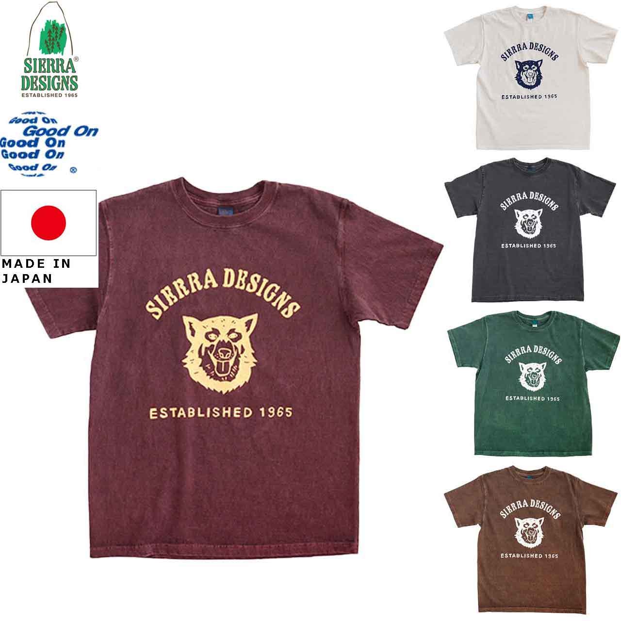 Good On × SIERRA DESIGNS グッドオン×シエラデザイン コラボTシャツ DOG TEE ドッグ ティー made in Japan 931001