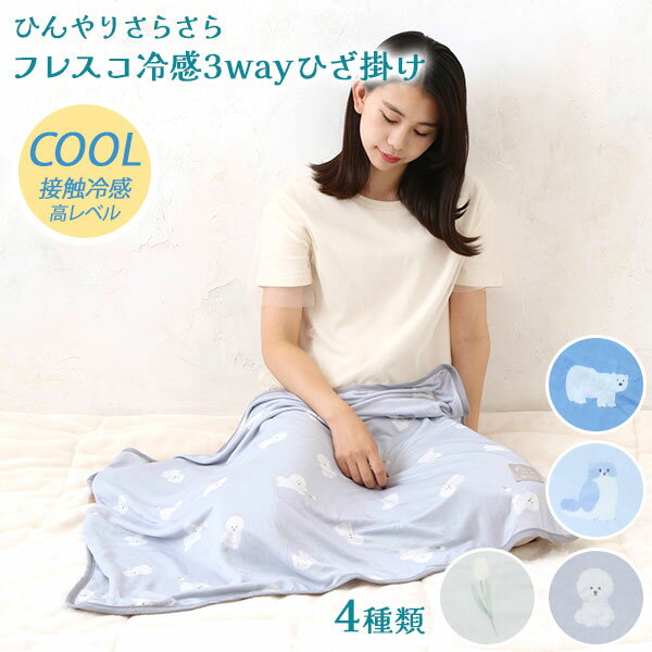 フレスコ冷感3wayひざ掛け 冷たい COOL クール ブランケット ポンチョ ボレロ 暑さ対策 熱中症対策 お昼寝 日焼け対策 レジャー 700x900mm サマーブランケット ひんやり 接触冷感 冷感 冷却 夏用 エコ 省エネ 節電 クールビズ 冷房節約 暑さ対策 センバドー【10】のサムネイル